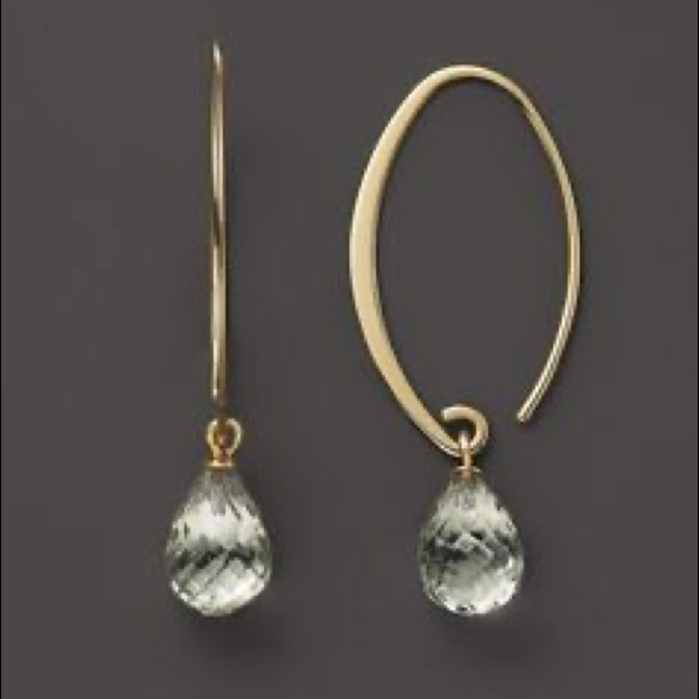 14K Prasiolite Dangle Earrings BNWT